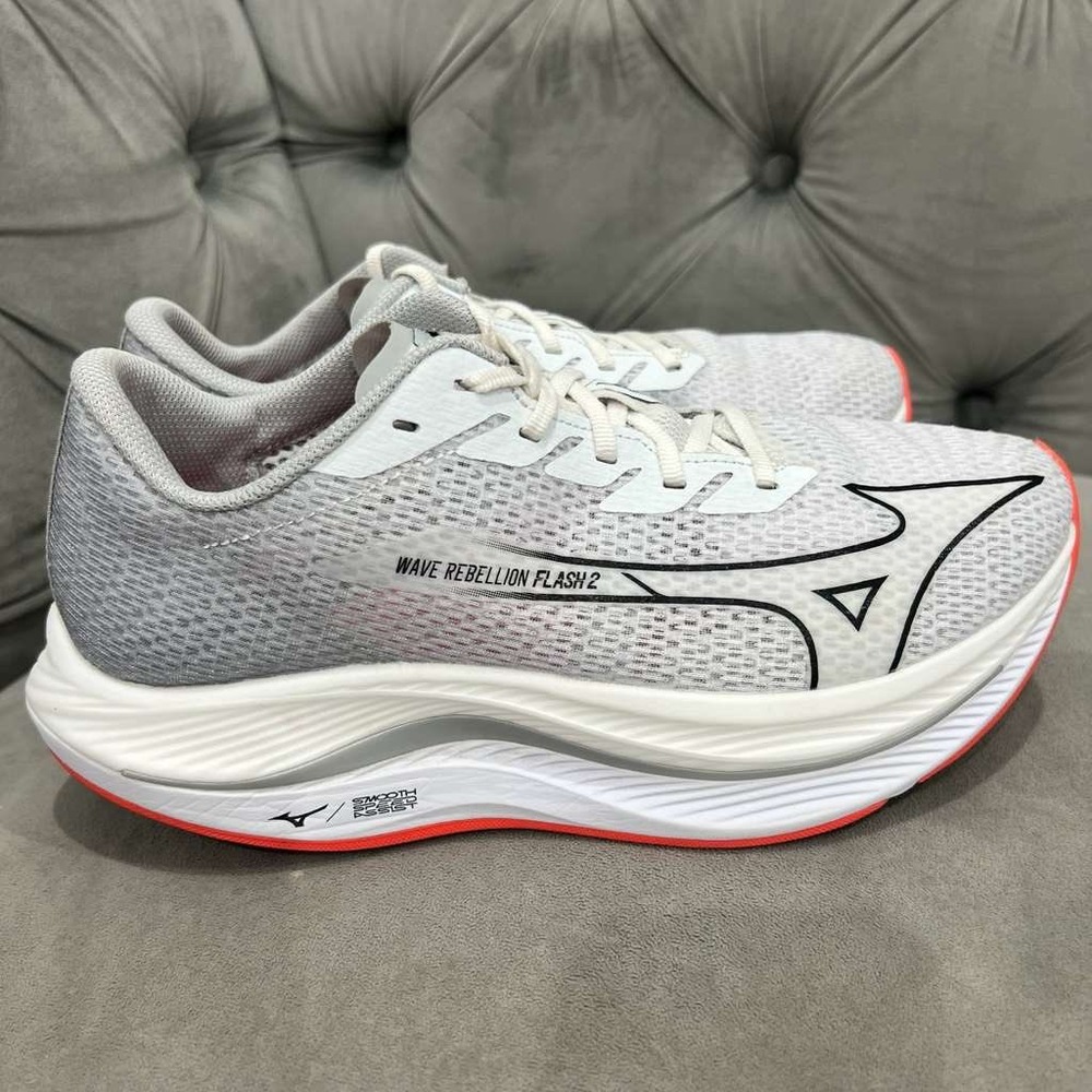 Mizuno Wave Rebellion Flash 2 Running Shoe Men 8.5 White Harbor Mist Athletic - Picture 9 of 14